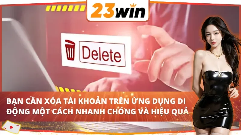 Cách xóa tài khoản 23Win bằng ứng dụng di động